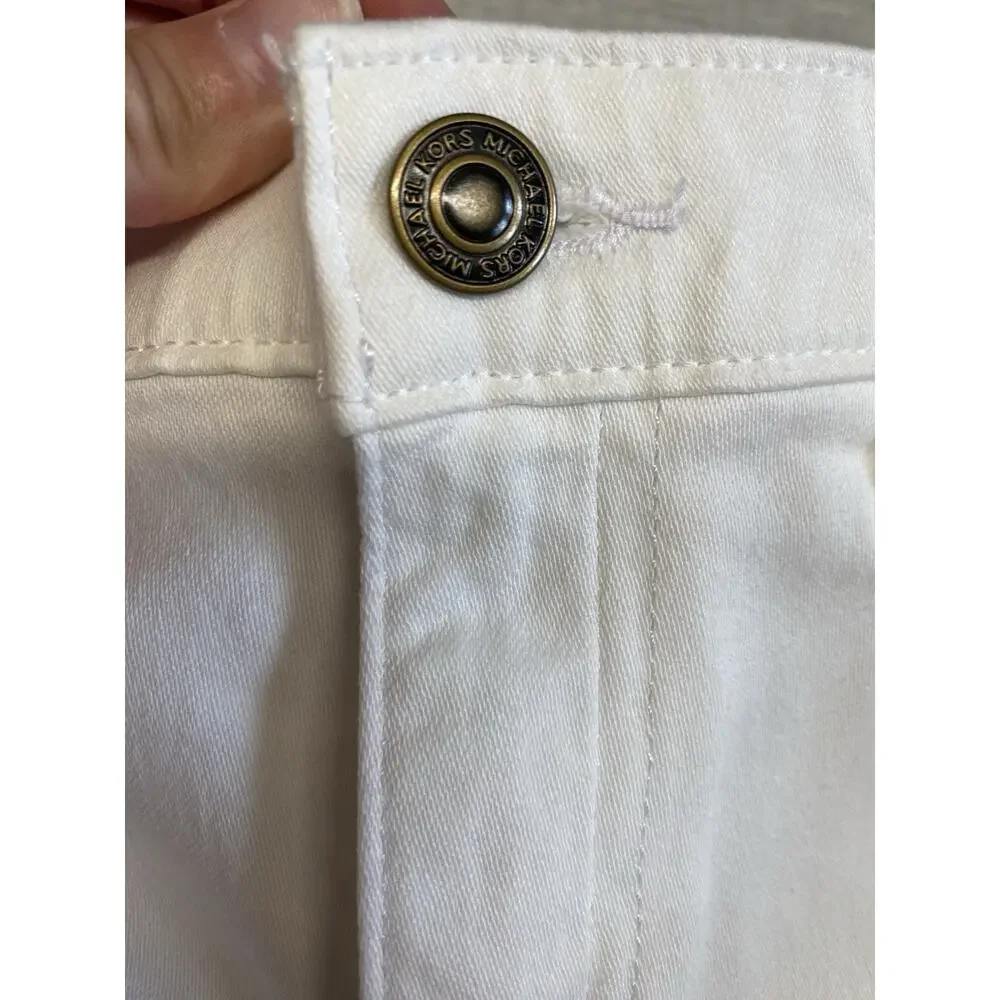 Michael Kors Jeans Womens 6 NEW Izzy Skinny Ankle White Stretch Coastal Denim